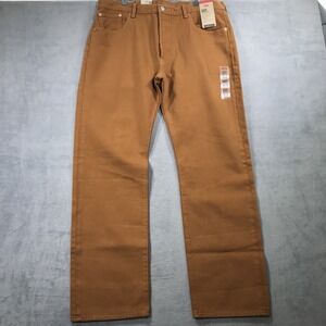 Levi's 501 Jeans Jeans Mens 38x32 Brown Tan Button Fly Original Fit Straight Leg
